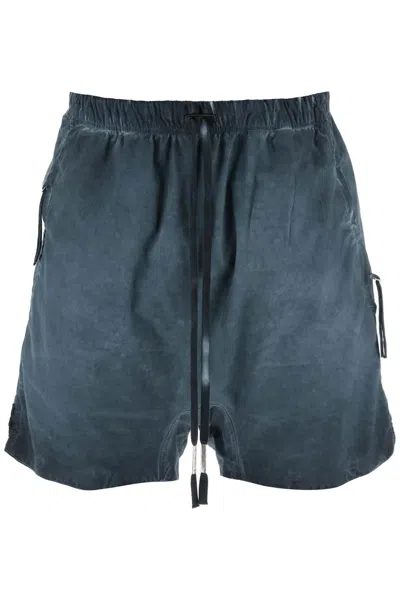 Boris Bidjan Saberi Linen And Cotton Baggy Bermuda Shorts In Grey