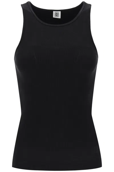 By Malene Birger Ribbed Organic Cotton Tank Top In Black