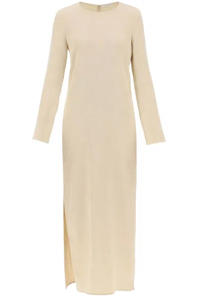 By Malene Birger Kallas Slit-detailed Maxi Dress In Beige