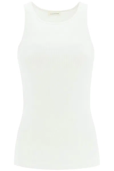 By Malene Birger Ribbed Organic Cotton Tank Top In White