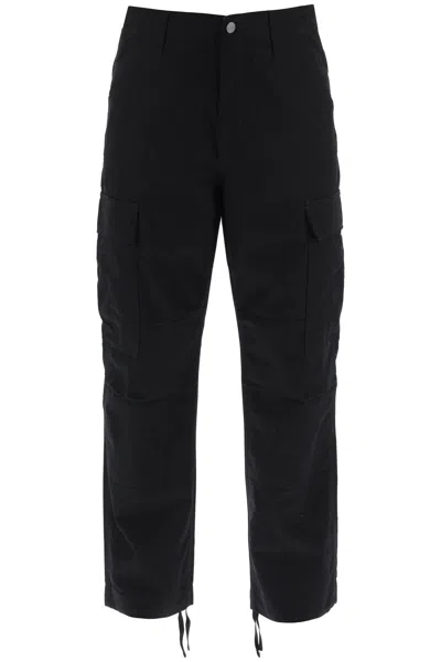 Carhartt Wip Regular Cotton Ripstop Cargo Pants In Black
