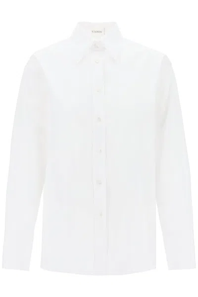 Closed Camicia Oversize In Gabardina Di Cotone In White