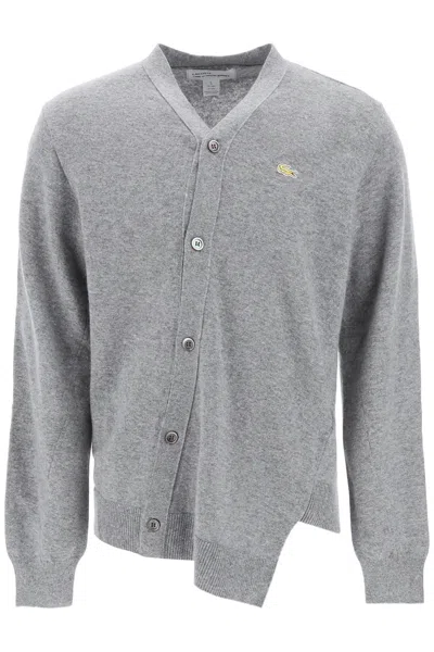 Comme Des Garçons Shirt Asymetric Cardigan Lacoste In Grey