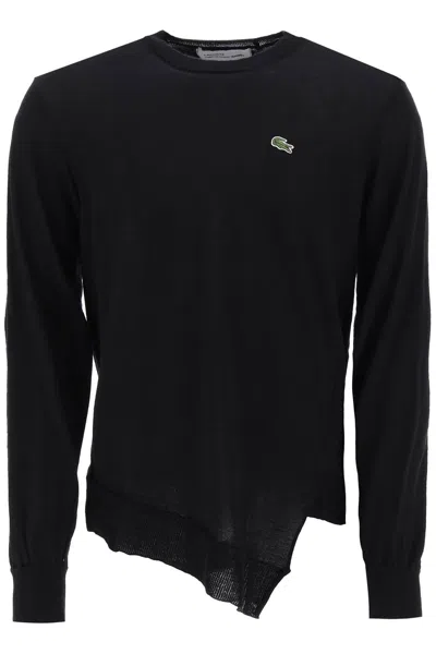 Comme Des Garçons Shirt X Lacoste Bias-cut Sweater In Black