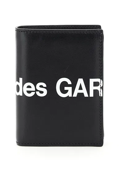 Comme Des Garçons Small Bifold Wallet With Huge Logo In Black