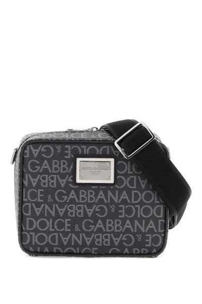 Dolce & Gabbana Coated Jacquard Messenger Bag In Mixed Colours