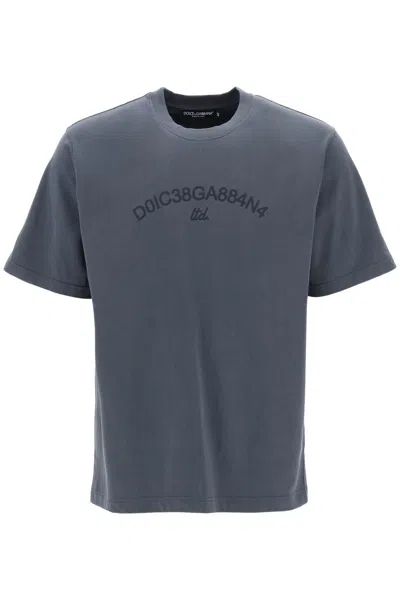 Dolce & Gabbana Cotton T-shirt With Logo In Grey