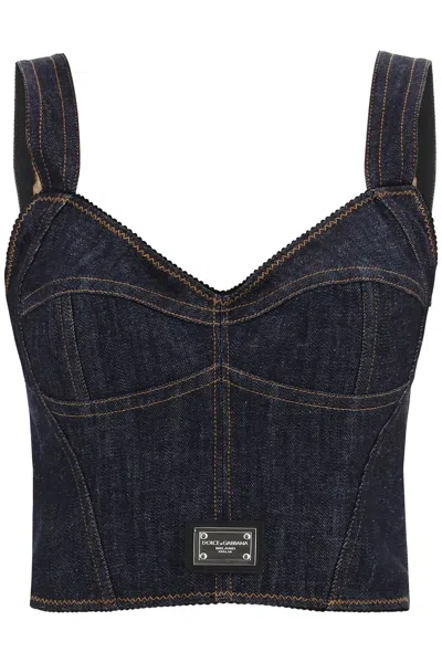 Dolce & Gabbana Top Bustier In Blue