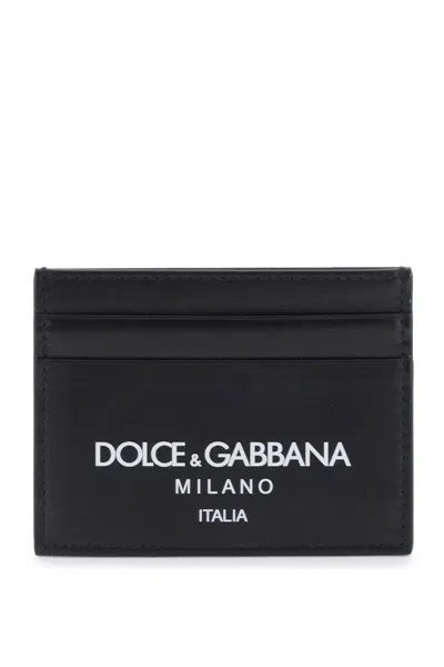 Dolce & Gabbana Logo Leather Cardholder In Black