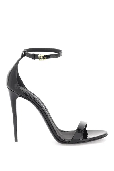 Dolce & Gabbana Kim Dolce&gabbana 105mm Patent Leather Sandals In Black