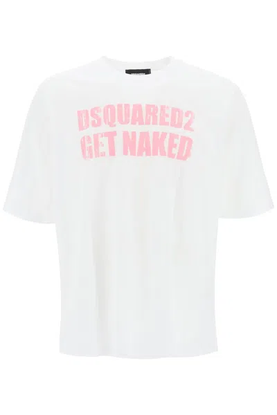 Dsquared2 Skater Fit Printed T-shirt In White