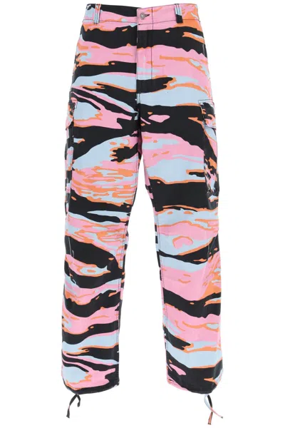 Erl Camouflage Cargo Pants In Multi-colored