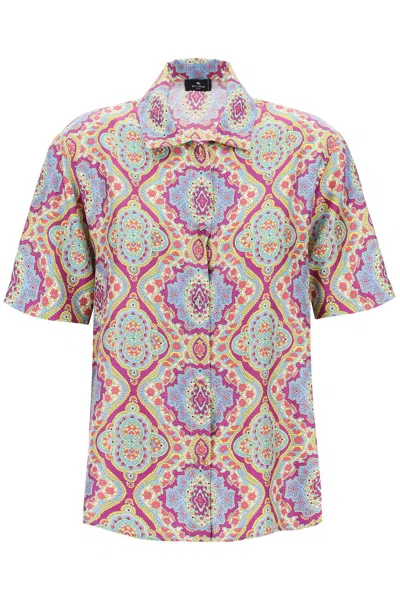 Etro Printed Silk Shirt In Multicolor