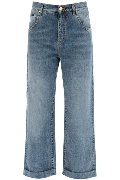 Etro Relaxed Fit Cotton Denim Jeans In Blue
