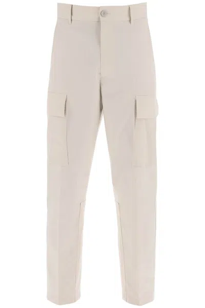 Etro Tapered Leg Cargo Trousers With In Neutro