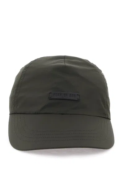 Fear Of God Nylon Baseball Cap For Sport In Green