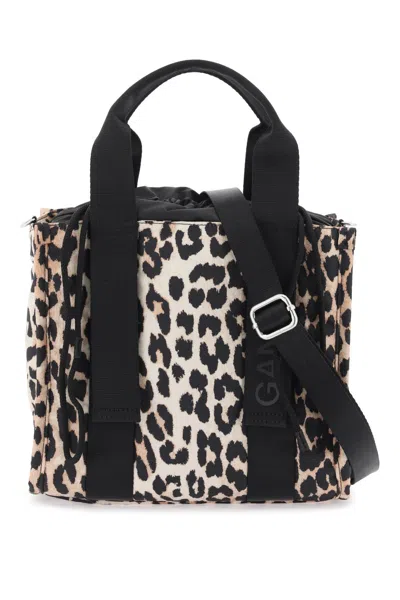 Ganni Animal-print Tote Bag In Mixed Colours
