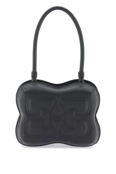 Ganni Butterfly Handbag In Black