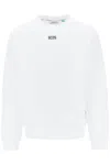 Gcds Logo-print Crew Neck Sweatshirt In White