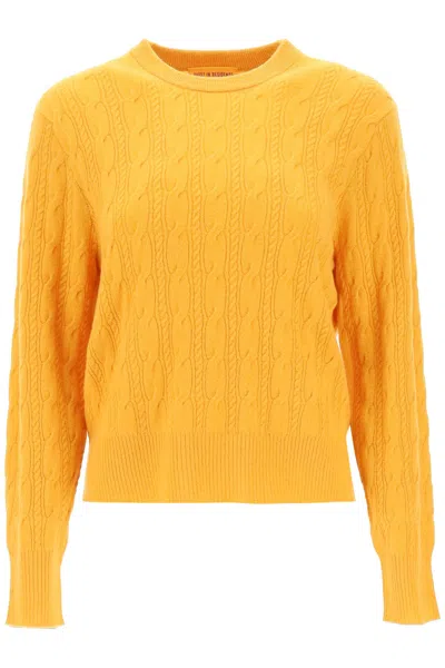 Guest In Residence Twin Cable Cashmere Sweater In Yellow