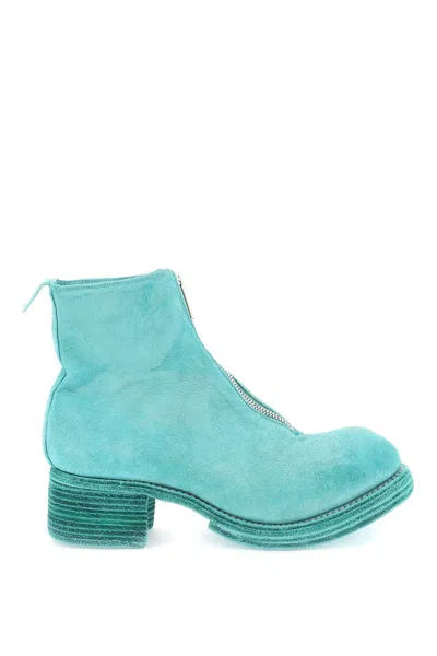 Guidi Zippered Suede Ankle Boots In Green