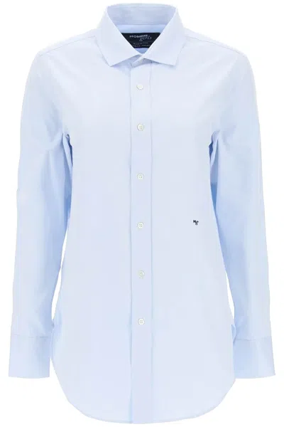 Homme Girls Cotton Twill Shirt In Light Blue