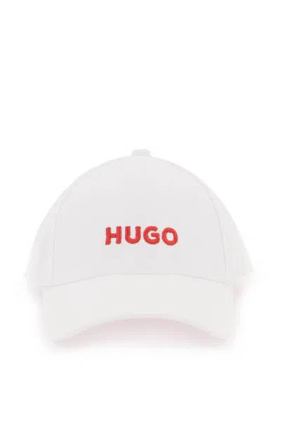Hugo Baseball Cap With Embroidered Logo In White