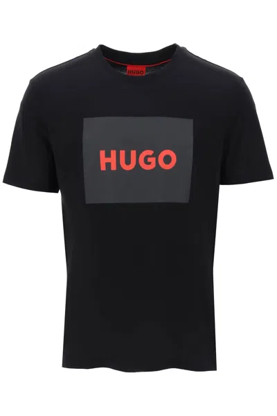 Hugo Dulive T-shirt With Logo Box In Black