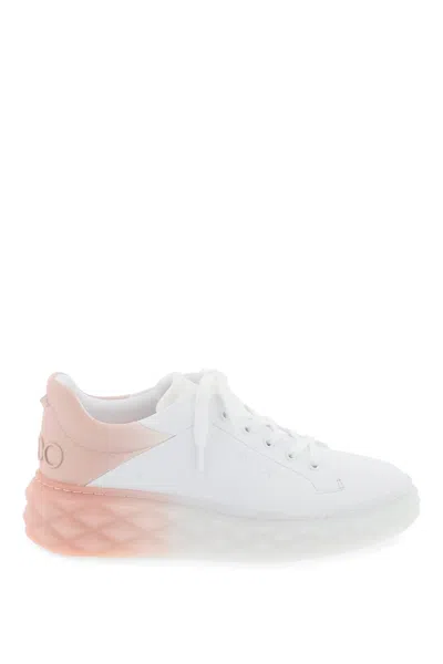 Jimmy Choo White Leather Diamond Maxi/f Ii Sneakers In Mixed Colours