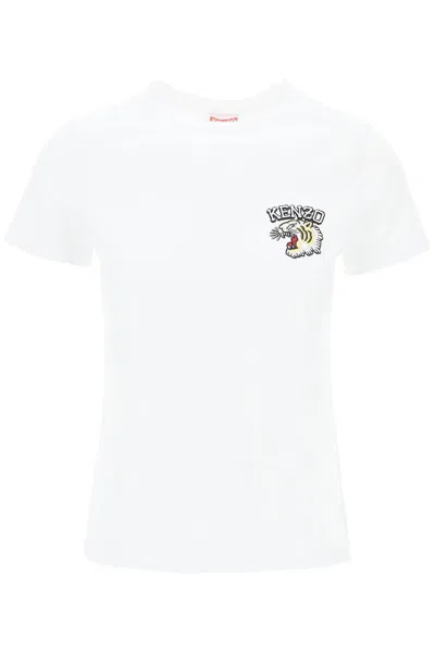 Kenzo Crew Neck T-shirt With Embroidery In White