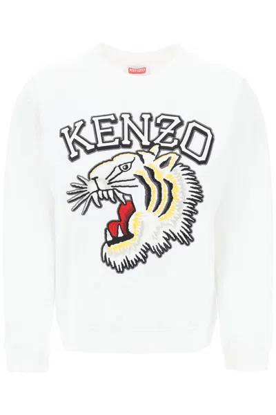 Kenzo Tiger Varsity Crew-neck Sweatshirt In White