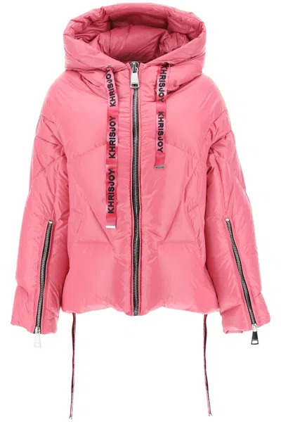 Khrisjoy Khris Iconic Shiny Puffer Jacket In Pink