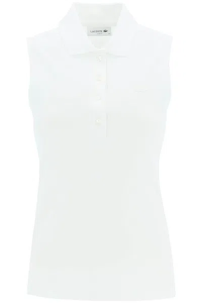 Lacoste Sleeveless Polo Shirt In White