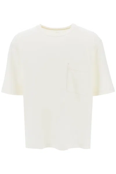 Lemaire Oversized T-shirt With Patch Pocket In White