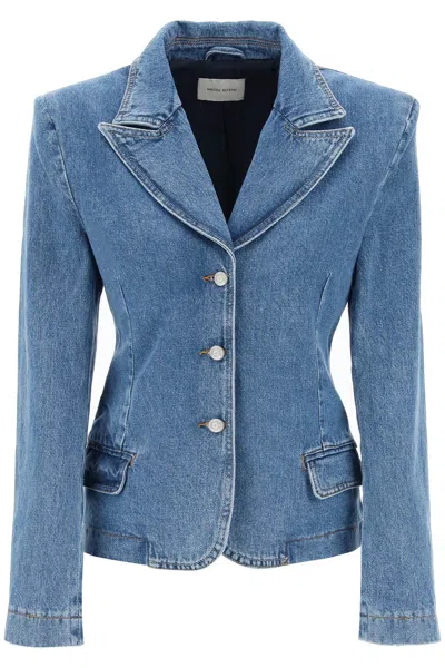 Magda Butrym Single-breasted Jacket In Denim In Blue