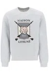 Maison Kitsuné College Fox Sweatshirt In Light Grey