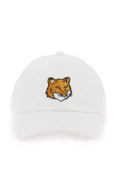 Maison Kitsuné Fox Head Baseball Cap In White