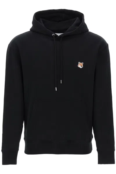 Maison Kitsuné Maison Kitsune Fox Head Hooded Sweatshirt In Black