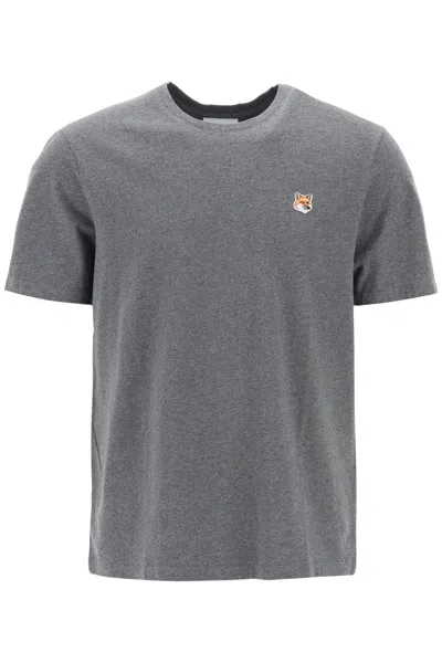 Maison Kitsuné Gray Fox Head T-shirt In Grey