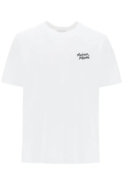 Maison Kitsuné T-shirt With Logo Lettering In White