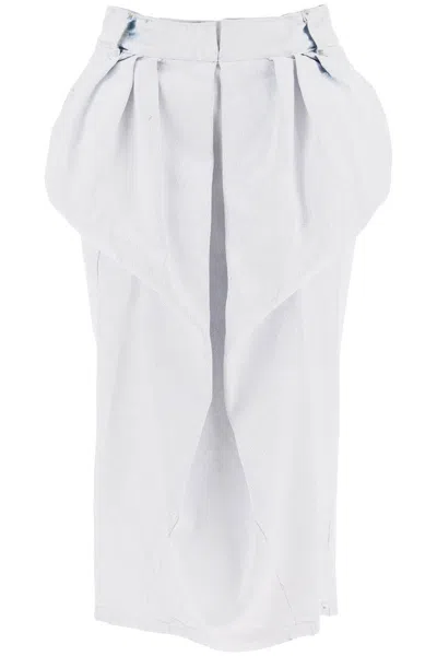 Maison Margiela Denim Gathered Skirt In White