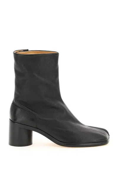Maison Margiela Men's Tabi Toe Leather Ankle Boots In Black
