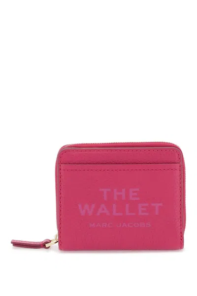 Marc Jacobs Logo Printed Zipped Mini Compact Wallet In Fuchsia