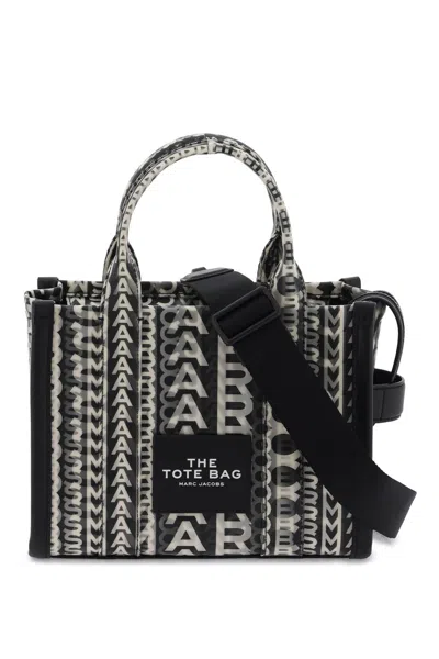 Marc Jacobs Black The Small Monogram-lenticular Tote Bag In White,black