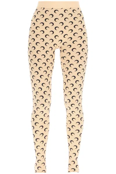 Marine Serre All  Over Moon Leggings In Beige