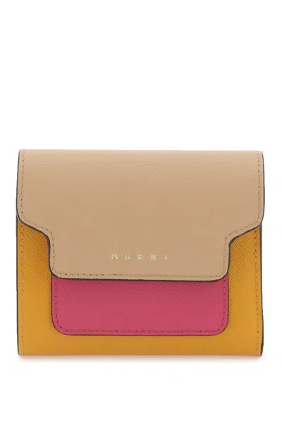 Marni Bi-fold Wallet With Flap In Mixed Colours