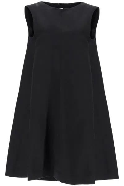 Marni Flared Dress In Cotton Cady In Black