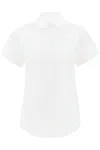 Max Mara Oriana Poplin Short Sleeve Shirt In White