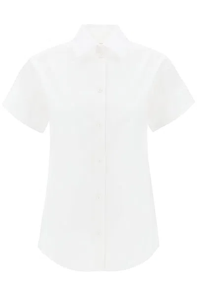 Max Mara Oriana Poplin Short Sleeve Shirt In White