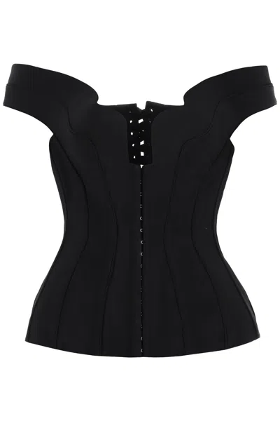 Mugler Paneled Top In Black